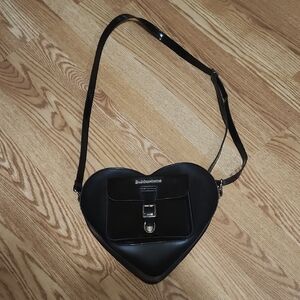 Dr. Martens Black Heart-Shaped Crossbody Bag